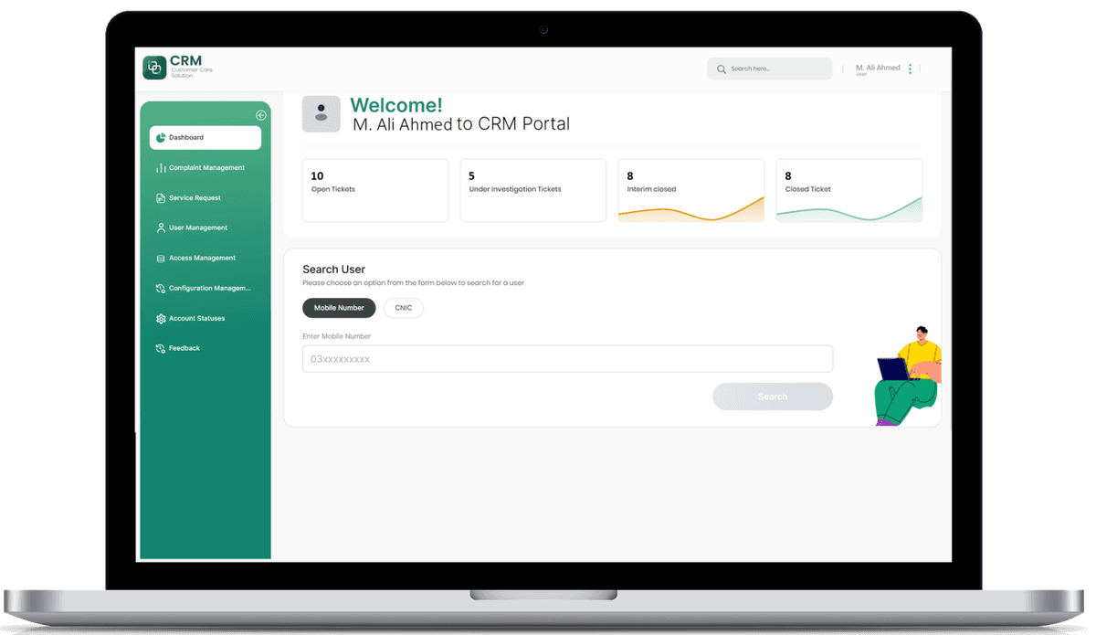 CRM Laptop Illustration